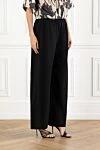 Brunello Cucinelli Wide-leg trousers with elastic band, black, women's - 98% cotton, 2% elastane. two side pockets. Country of manufacture: Italy. Care: specialized cleaning - photo 3