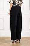 Wide-leg trousers with elastic band, black, women's Brunello Cucinelli - 98% cotton, 2% elastane. two side pockets. Country of manufacture: Italy. Care: specialized cleaning - photo 4