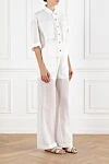 Brunello Cucinelli Белый костюм с брюками из органзы с цепочкой Мониль - цепочка Мониль. 100% хлопок. застежка на пуговицах . два нагрудных кармана. Страна производитель: Италия. Уход: специализированная чистка - фото 3