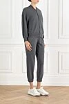 Brunello Cucinelli Gray women's cotton tracksuit decorated with a monili chain - monili chain. 100% cotton. Fastener: zipper. two side pockets. Country of manufacture: Italy. Care: specialized cleaning - photo 3