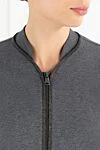 Brunello Cucinelli Gray women's cotton tracksuit decorated with a monili chain - monili chain. 100% cotton. Fastener: zipper. two side pockets. Country of manufacture: Italy. Care: specialized cleaning - photo 5