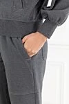 Gray women's cotton tracksuit decorated with a monili chain Brunello Cucinelli - monili chain. 100% cotton. Fastener: zipper. two side pockets. Country of manufacture: Italy. Care: specialized cleaning - photo 6