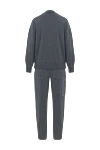 Brunello Cucinelli Gray women's cotton tracksuit decorated with a monili chain - monili chain. 100% cotton. Fastener: zipper. two side pockets. Country of manufacture: Italy. Care: specialized cleaning - photo 7