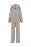 Brunello Cucinelli Women's tracksuit made of silk cotton with a hood beige - monili chain. Additional: hood. 67% cotton, 31% silk, 2% polyamide. Fastener: zipper. two side pockets. Country of manufacture: Italy. Care: specialized cleaning - photo 7
