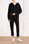 Спортивный костюм женский из шелкового хлопка с капюшоном черный Brunello Cucinelli - цепочка Мониль. капюшон. 100% хлопок. застежка-молния, кулиска. два боковых кармана. Страна производитель: Италия. Уход: специализированная чистка - фото 2