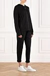 Brunello Cucinelli Спортивный костюм женский из шелкового хлопка с капюшоном черный - цепочка Мониль. капюшон. 100% хлопок. застежка-молния, кулиска. два боковых кармана. Страна производитель: Италия. Уход: специализированная чистка - фото 3