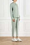 Brunello Cucinelli Зеленый спортивный костюм женский из хлопкового футера с капюшоном - цепочка Мониль. капюшон. 100% хлопок. застежка-молния, кулиска. два боковых кармана. Страна производитель: Италия. Уход: специализированная чистка - фото 3