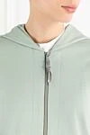 Brunello Cucinelli Зеленый спортивный костюм женский из хлопкового футера с капюшоном - цепочка Мониль. капюшон. 100% хлопок. застежка-молния, кулиска. два боковых кармана. Страна производитель: Италия. Уход: специализированная чистка - фото 5