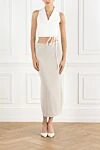 White cropped top made of cotton jersey fabric Brunello Cucinelli - 65% cotton, 29% polyamide, 6% elastane. ties. Country of manufacture: Italy. Care: specialized cleaning - photo 2