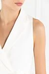 Brunello Cucinelli White cropped top made of cotton jersey fabric - 65% cotton, 29% polyamide, 6% elastane. ties. Country of manufacture: Italy. Care: specialized cleaning - photo 5