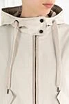 Brunello Cucinelli Короткая женская куртка из хлопковой смеси с капюшоном - капюшон. 68% хлопок, 32% полиэстер. молния. два боковых кармана. Страна производитель: Италия. Уход: специализированная чистка - фото 5
