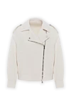 Brunello Cucinelli Herringbone cotton linen biker jacket - herringbone pattern. 66% cotton, 34% linen. Fastener: zipper. two side pockets. Country of manufacture: Italy. Care: specialized cleaning - photo 1