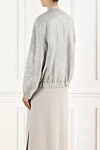 Linen bomber jacket decorated with sequins gray Brunello Cucinelli - 90% linen, 10% polyester. zipper. two side pockets. Country of manufacture: Italy. Care: specialized cleaning - photo 4