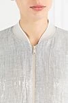 Brunello Cucinelli Linen bomber jacket decorated with sequins gray - 90% linen, 10% polyester. zipper. two side pockets. Country of manufacture: Italy. Care: specialized cleaning - photo 5