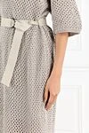 Brunello Cucinelli Cotton midi dress with openwork knitting and belt - openwork knitting. 100% cotton. Fastener: belt. chest pocket. Country of manufacture: Italy. Care: specialized cleaning - photo 5