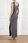 Grey ribbed cotton maxi dress with beading Brunello Cucinelli - beads, rib. . 100% cotton. Country of manufacture: Italy. Care: specialized cleaning - photo 4