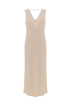 Brunello Cucinelli Beige ribbed cotton maxi dress with beading - beads, rib. . 100% cotton. Country of manufacture: Italy. Care: specialized cleaning - photo 1