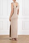 Beige ribbed cotton maxi dress with beading Brunello Cucinelli - beads, rib. . 100% cotton. Country of manufacture: Italy. Care: specialized cleaning - photo 4