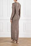 Beige Linen Silk Mesh Midi Dress with Slits Brunello Cucinelli - 70% linen, 30% silk. Country of manufacture: Italy. Care: specialized cleaning - photo 4