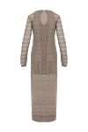 Brunello Cucinelli Beige Linen Silk Mesh Midi Dress with Slits - 70% linen, 30% silk. Country of manufacture: Italy. Care: specialized cleaning - photo 5