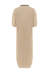 Knitted midi dress with polo collar in beige with short sleeves Brunello Cucinelli - mesh knit. 85% cotton, 15% metallic. Fastener: buttons. Country of manufacture: Italy. Care: specialized cleaning - photo 6