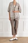 Openwork cardigan with embroidery beige women's cotton Brunello Cucinelli - floral embroidery. 100% cotton. Fastener: buttons. Country of manufacture: Italy. Care: specialized cleaning - photo 2