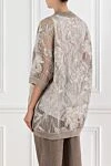 Openwork cardigan with embroidery beige women's cotton Brunello Cucinelli - floral embroidery. 100% cotton. Fastener: buttons. Country of manufacture: Italy. Care: specialized cleaning - photo 4