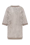 Openwork cardigan with embroidery beige women's cotton Brunello Cucinelli - floral embroidery. 100% cotton. Fastener: buttons. Country of manufacture: Italy. Care: specialized cleaning - photo 6