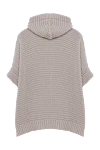 Poncho Style Hooded Cardigan in Mesh Cotton Gray Brunello Cucinelli - 100% cotton. Fastener: zipper, buttons. Country of manufacture: Italy. Care: specialized cleaning - photo 6