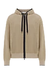 Brunello Cucinelli Сітчастий кардиган з контрастною блискавкою та куліскою - капюшон. 85% бавовна, 15% металік. блискавка, куліска. Країна виробник: Італія. Догляд: спеціалізоване чищення - фото 1