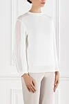 Brunello Cucinelli White ribbed cotton jumper - 100% cotton. Country of manufacture: Italy. Care: specialized cleaning - photo 3
