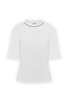 Brunello Cucinelli White Women's Cotton T-Shirt with Monile Chain - Monil chain. 100% cotton. Country of manufacture: Italy. Care: specialized cleaning - photo 1