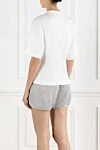 White Women's Cotton T-Shirt with Monile Chain Brunello Cucinelli - Monil chain. 100% cotton. Country of manufacture: Italy. Care: specialized cleaning - photo 4