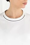 Brunello Cucinelli White Women's Cotton T-Shirt with Monile Chain - Monil chain. 100% cotton. Country of manufacture: Italy. Care: specialized cleaning - photo 5