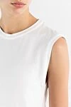 Brunello Cucinelli Cotton Bodycon Top with Monile Chain - monili chain. 93% cotton, 7% elastane. Country of manufacture: Italy. Care: specialized cleaning - photo 5