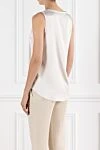 Reversible top made of elastic silk satin beige Brunello Cucinelli - 96% silk, 4% elastane. Country of manufacture: Italy. Care: specialized cleaning - photo 4