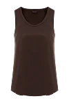 Brunello Cucinelli Коричневий топ із еластичного шовкового атласу - 96% шовк, 4% еластан. Країна виробник: Італія. Догляд: спеціалізоване чищення - фото 1