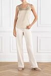 Brunello Cucinelli Beige elastic silk satin top - 96% silk, 4% elastane. Country of manufacture: Italy. Care: specialized cleaning - photo 1