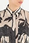 Brunello Cucinelli Women's cotton poplin blouse with leaf print beige - leaf print. Material: 100% cotton. buttons. two chest pockets. Country of manufacture: Italy. Care: specialized cleaning - photo 5