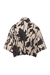 Women's cotton poplin blouse with leaf print beige Brunello Cucinelli - leaf print. Material: 100% cotton. buttons. two chest pockets. Country of manufacture: Italy. Care: specialized cleaning - photo 6