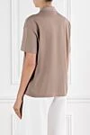 Brunello Cucinelli Beige women's polo shirt with chest pocket and cotton monili chain - monili chain. 100% cotton. Fastener: buttons. chest pocket. Country of manufacture: Italy. Care: specialized cleaning - photo 3