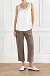 Basic white silk top Brunello Cucinelli - 96% silk, 7% elastane. Country of manufacture: Italy. Care: specialized cleaning - photo 2