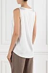 Basic white silk top Brunello Cucinelli - 96% silk, 7% elastane. Country of manufacture: Italy. Care: specialized cleaning - photo 4