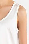 Brunello Cucinelli Basic white silk top - 96% silk, 7% elastane. Country of manufacture: Italy. Care: specialized cleaning - photo 5