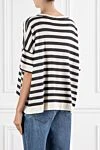 Striped cashmere and silk boat neck t-shirt Brunello Cucinelli - striped pattern. 70% cashmere, 30% silk. Country of manufacture: Italy. Care: specialized cleaning - photo 4