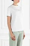 Classic Women's Cotton T-Shirt with Logo Brunello Cucinelli - brand logo. 100% cotton. Country of manufacture: Italy. Care: specialized cleaning - photo 2