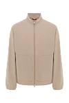 Brunello Cucinelli Куртка короткая мужская с воротником стойкой бежевая - 70% полиэстер, 30% полиамид. два боковых кармана. молния. Страна производитель: Италия. Уход: специализированная чистка - фото 1