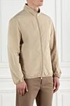 Brunello Cucinelli Куртка короткая мужская с воротником стойкой бежевая - 70% полиэстер, 30% полиамид. два боковых кармана. молния. Страна производитель: Италия. Уход: специализированная чистка - фото 3