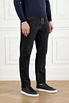 Brunello Cucinelli Мужские черные джинсы с пятью карманами из хлопка - логотип бренда. 100% хлопок. пуговица, молния. пять карманов. Страна производитель: Италия. Уход: специализированная чистка - фото 3