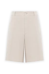 Brunello Cucinelli Men's Beige Cotton Bermuda Shorts - 100% cotton. button, zipper. two side, two back. Country of manufacture: Italy. Care: specialized cleaning - photo 1